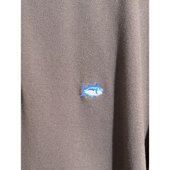 Southern Tide Polo Shirt Mens M Brown The Skip Jack Polo Long Sleeve Pullover - Picture 4 of 10